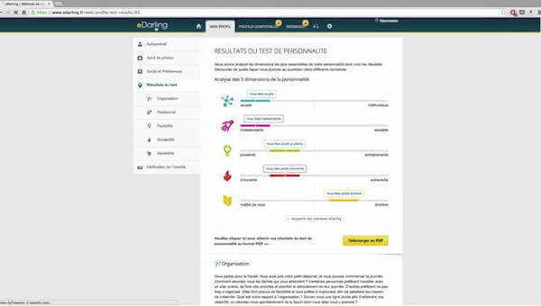 test personnalité edarling